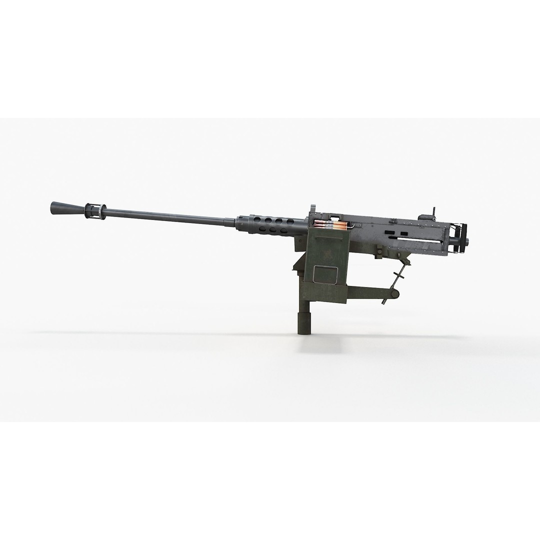 M2HB Browning 3D Model – High Poly Military Gun with PBR Textures - View 3