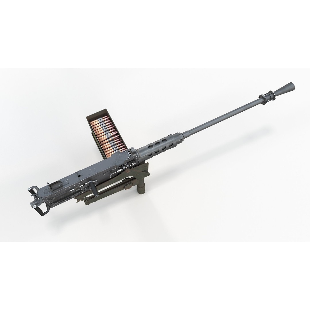 M2HB Browning 3D Model – High Poly Military Gun with PBR Textures - View 4