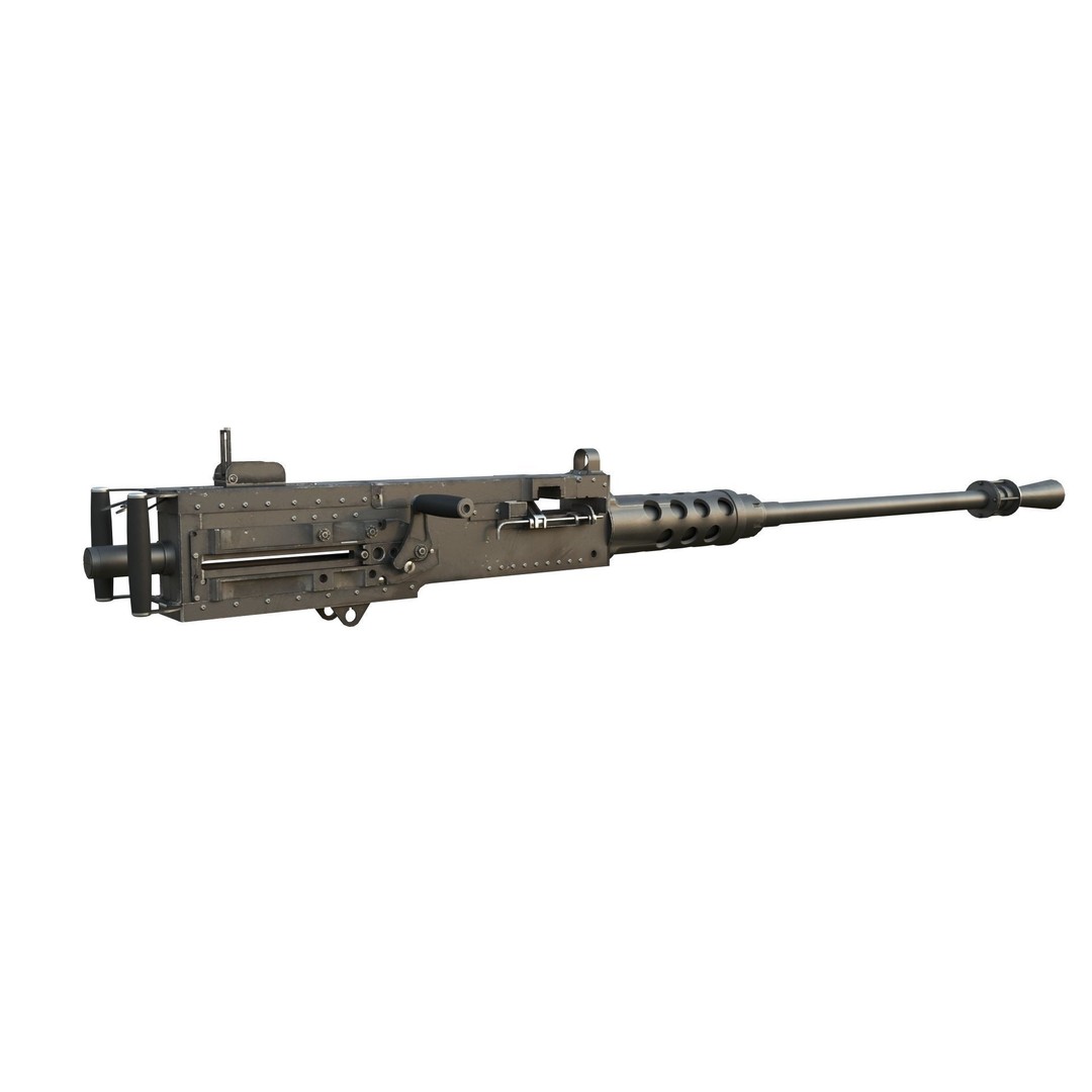 M2HB Browning 3D Model – High Poly Military Gun with PBR Textures - View 7
