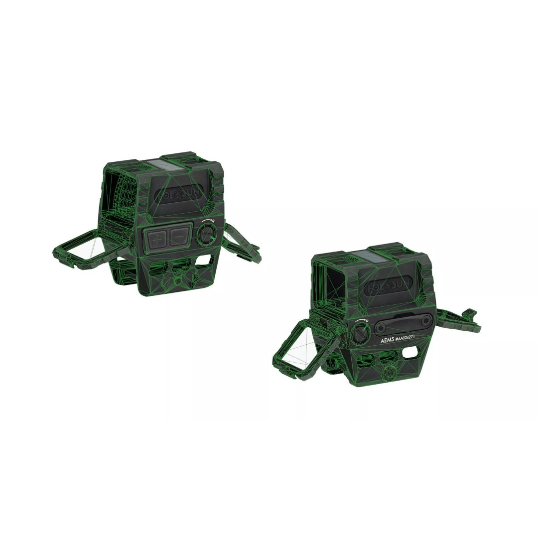 HOLOSUN AEMS Red Dot Sight 3D Model – Low Poly Game Ready Asset, FBX - View 10