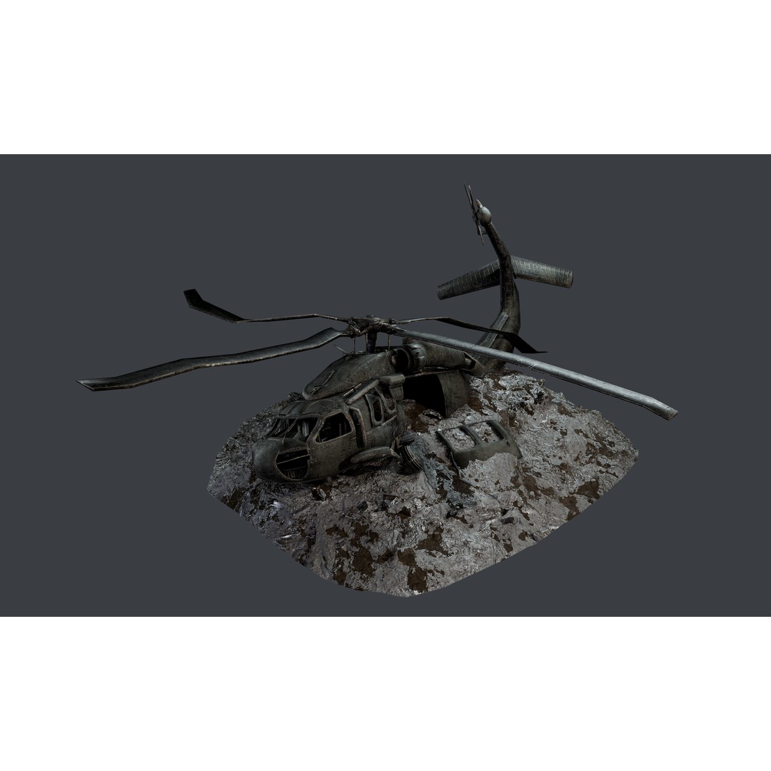 Sikorsky UH60 Black Hawk 3D Model – Low Poly Game Ready Helicopter, FBX - View 6