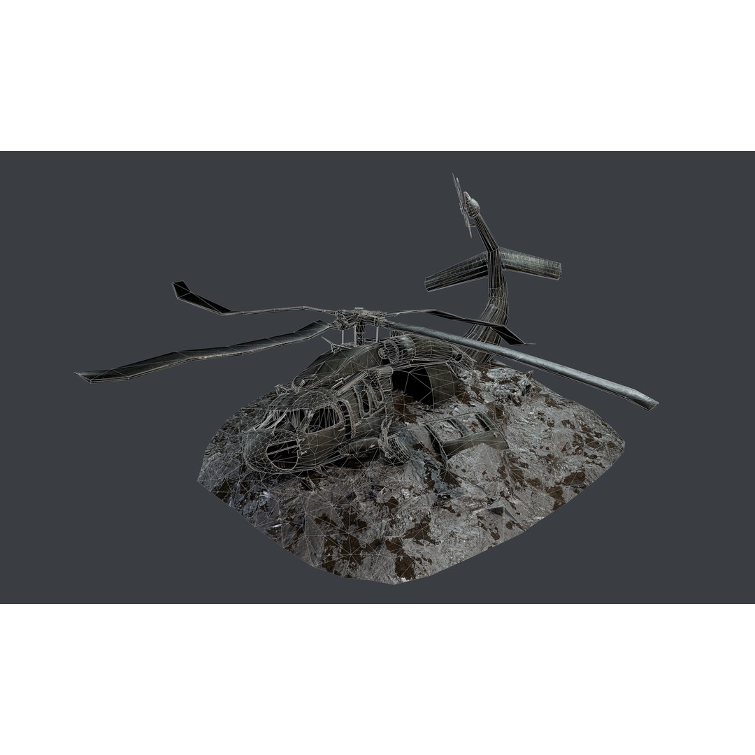 Sikorsky UH60 Black Hawk 3D Model – Low Poly Game Ready Helicopter, FBX - View 8
