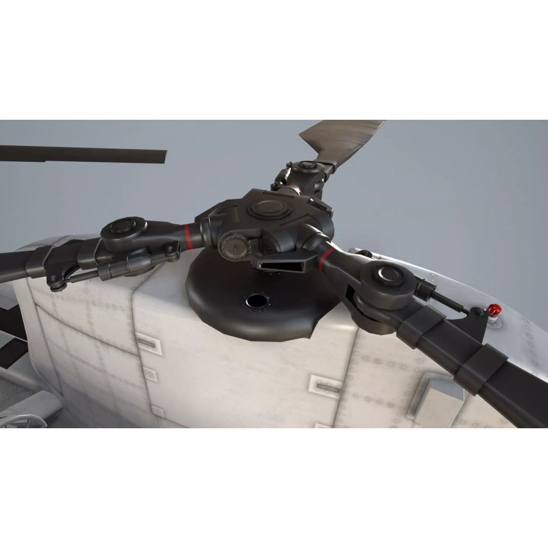 CH-47 Chinook Helicopter 3D Model – Low Poly Game Asset, FBX - View 10
