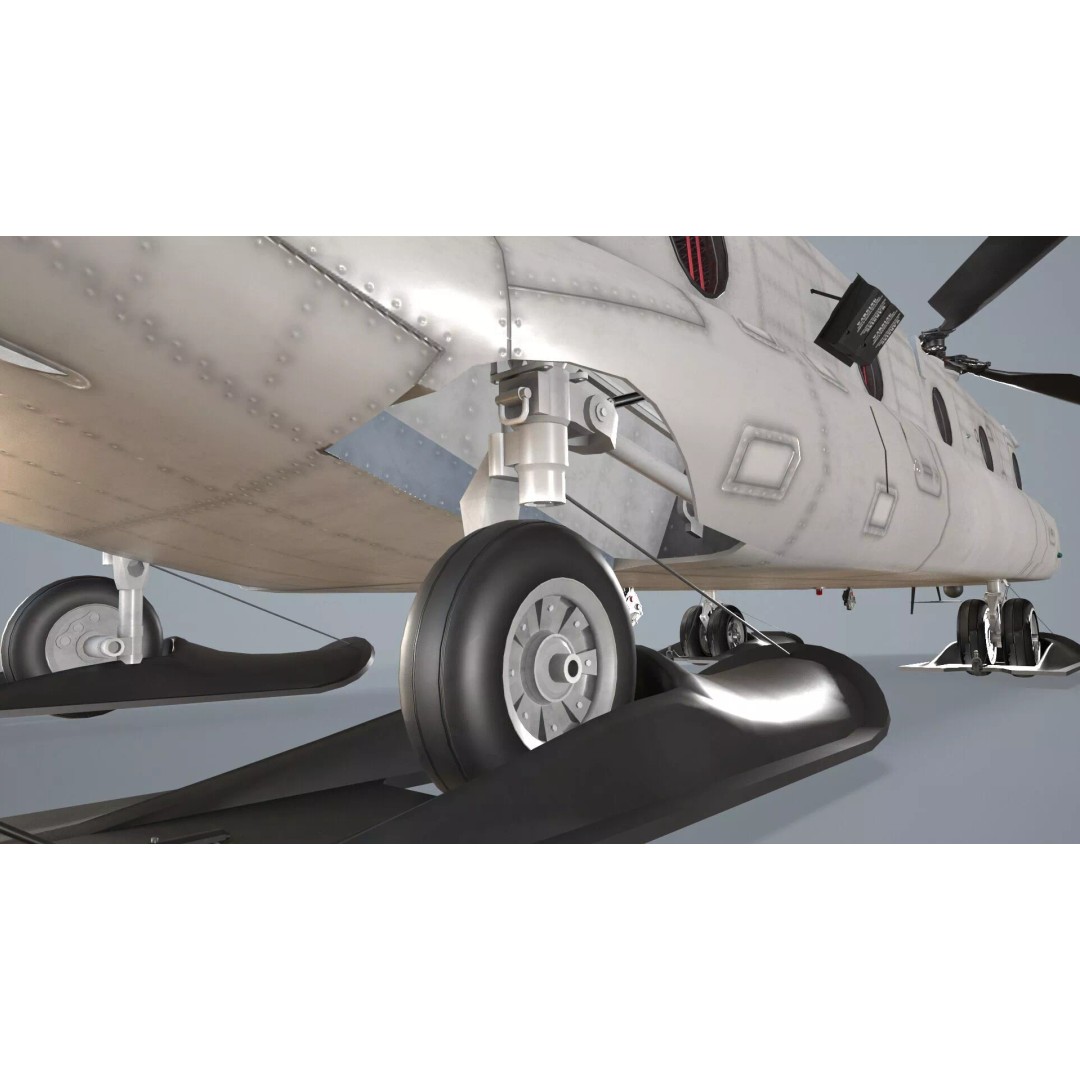 CH-47 Chinook Helicopter 3D Model – Low Poly Game Asset, FBX - View 12