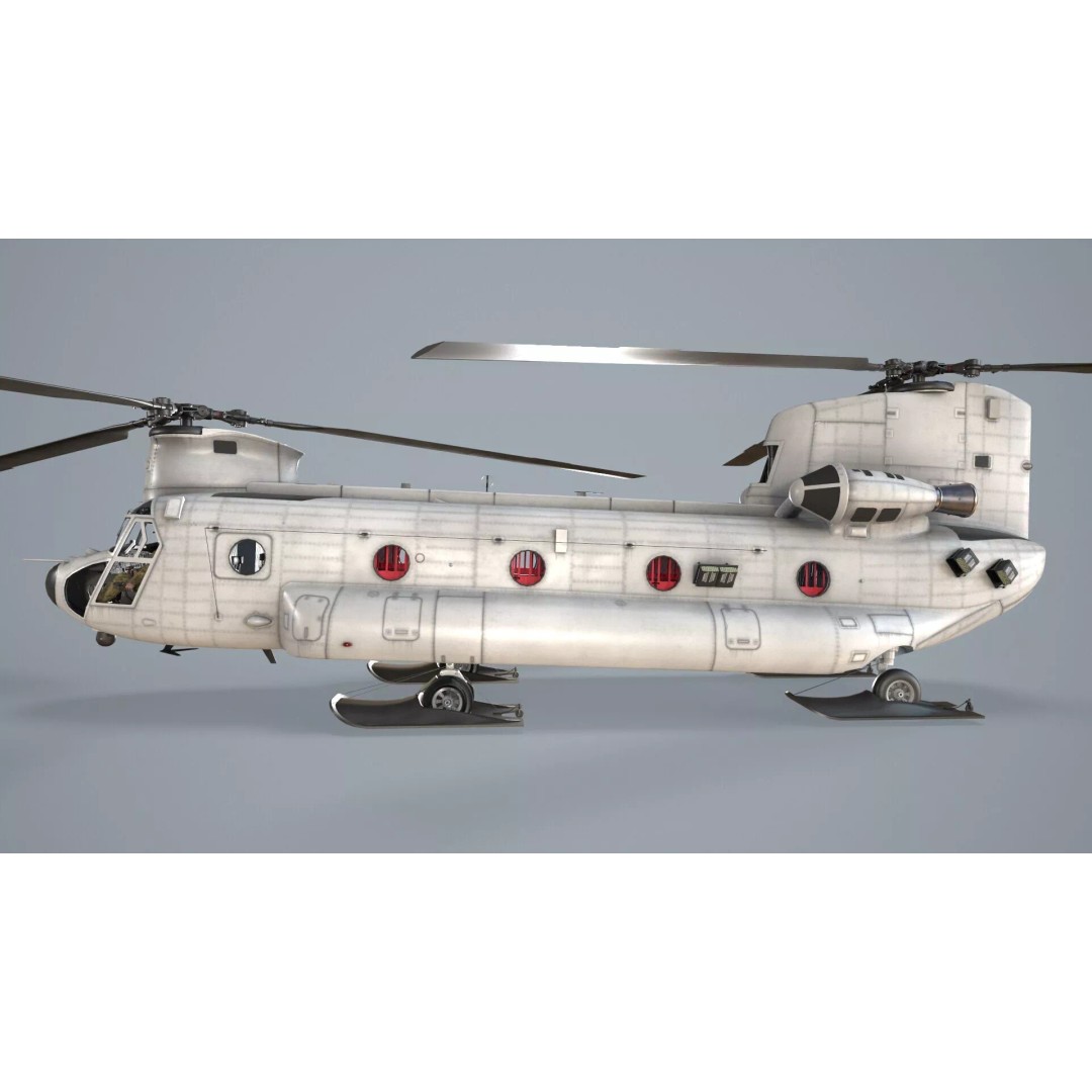 CH-47 Chinook Helicopter 3D Model – Low Poly Game Asset, FBX - View 15