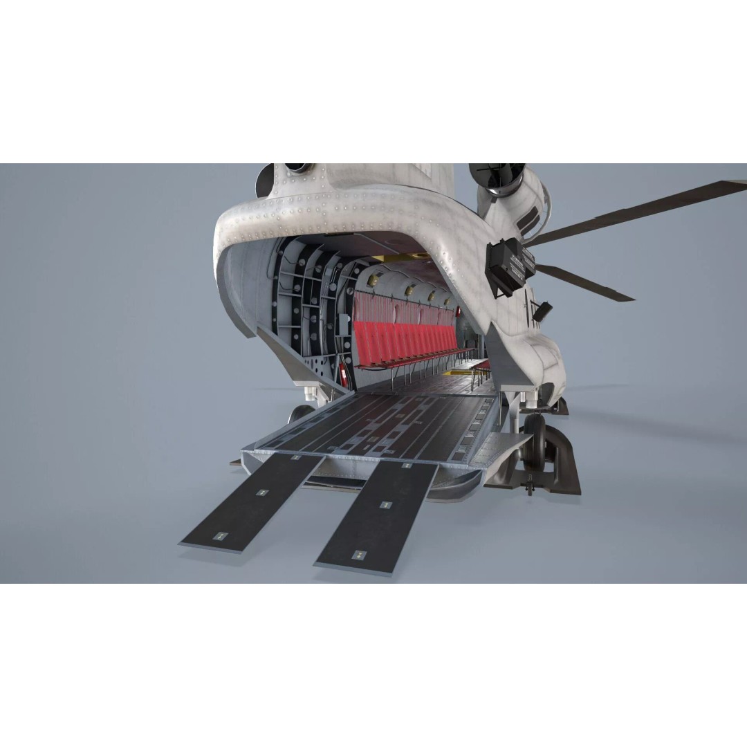 CH-47 Chinook Helicopter 3D Model – Low Poly Game Asset, FBX - View 16