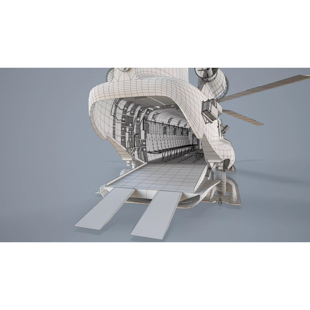 CH-47 Chinook Helicopter 3D Model – Low Poly Game Asset, FBX - View 41