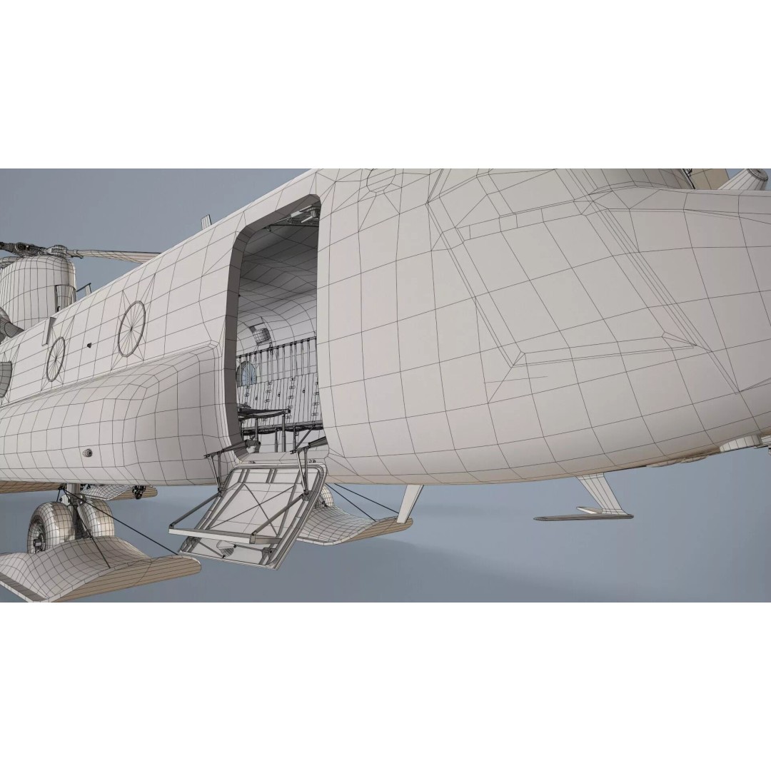 CH-47 Chinook Helicopter 3D Model – Low Poly Game Asset, FBX - View 42