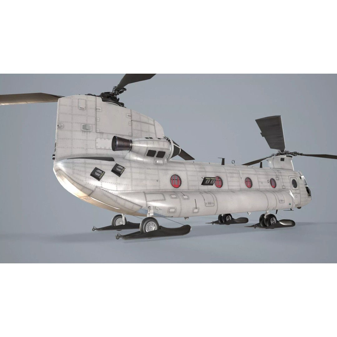 CH-47 Chinook Helicopter 3D Model – Low Poly Game Asset, FBX - View 5