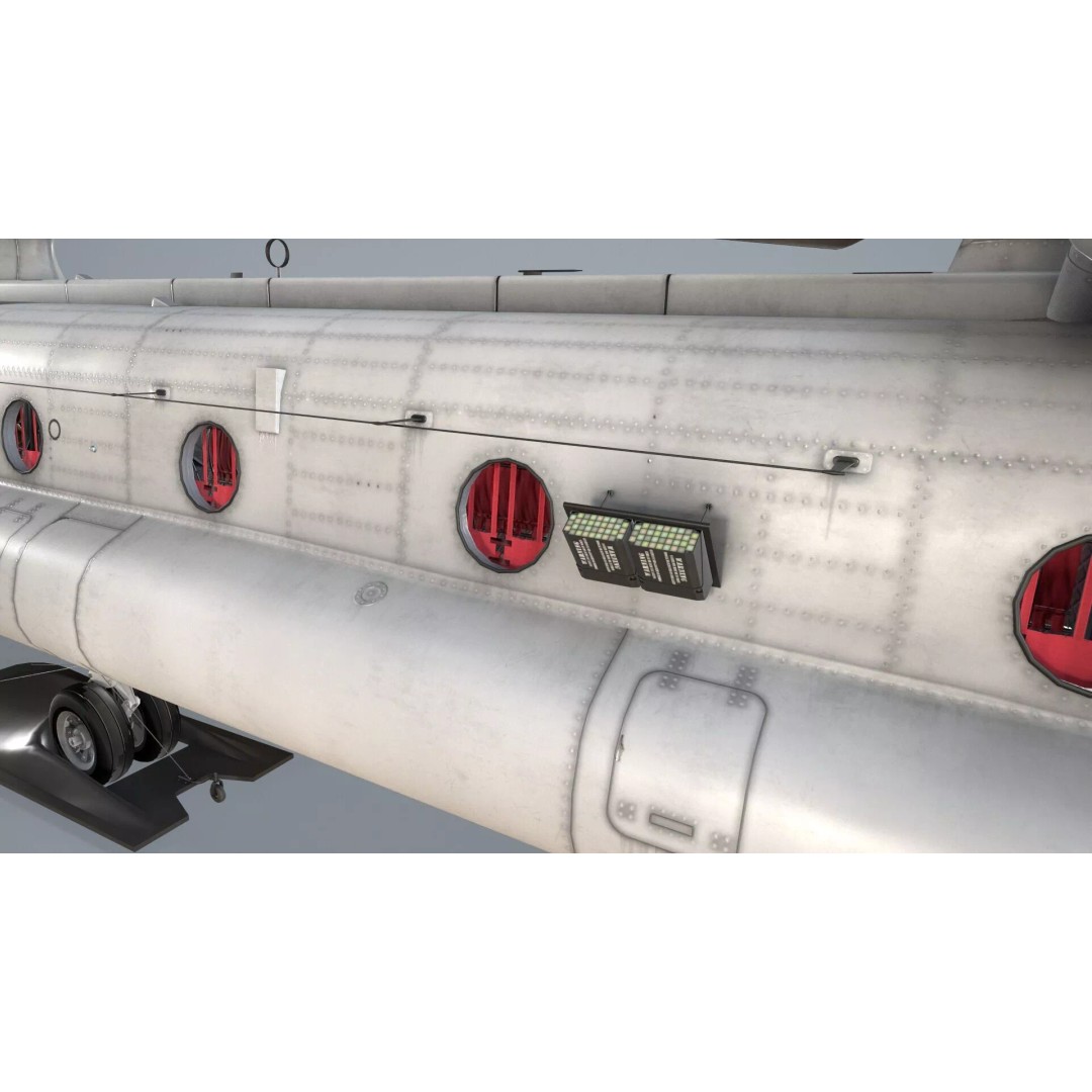 CH-47 Chinook Helicopter 3D Model – Low Poly Game Asset, FBX - View 8