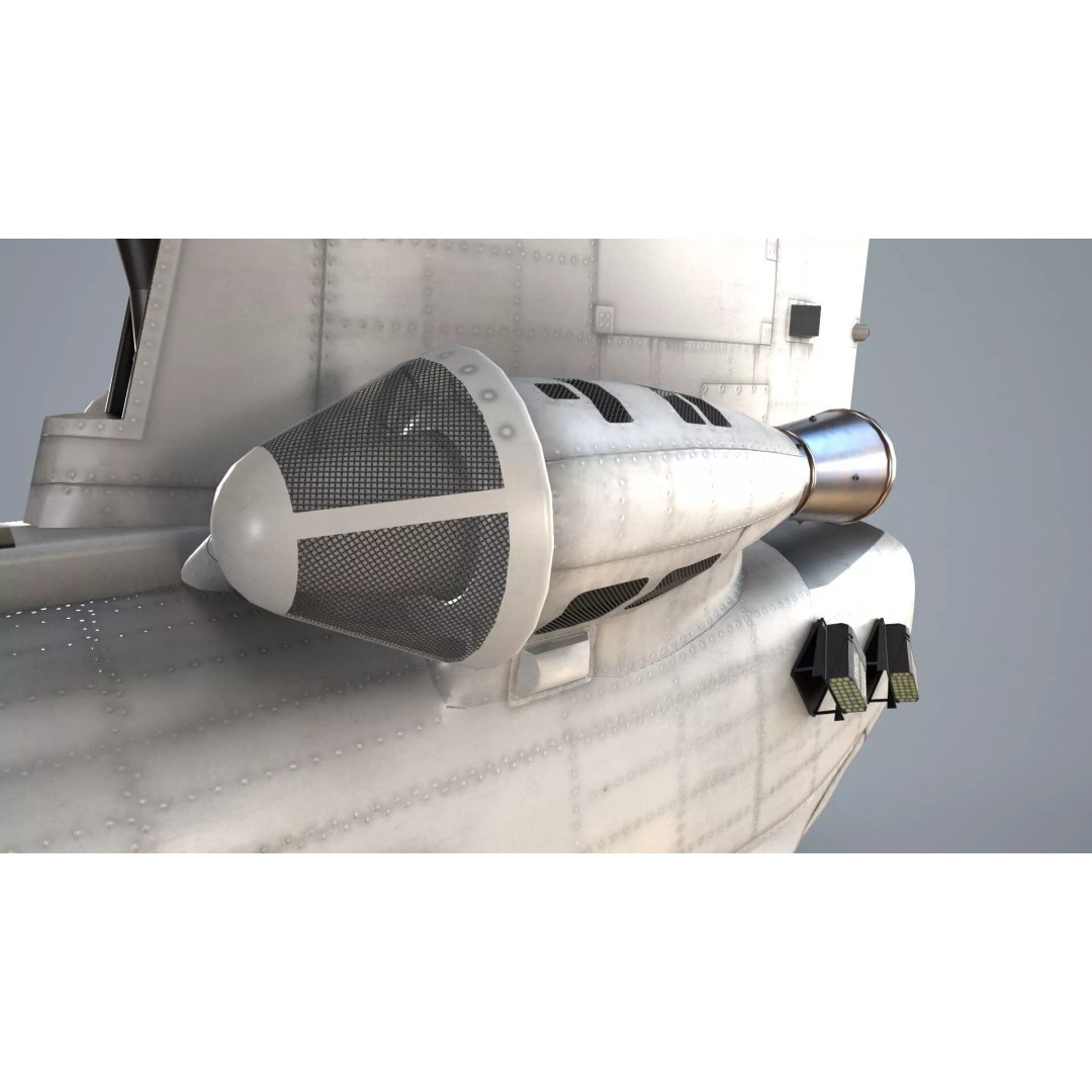 CH-47 Chinook Helicopter 3D Model – Low Poly Game Asset, FBX - View 9