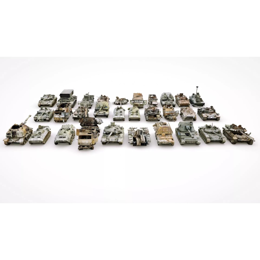 Destroyed Russian Armoured Vehicles 3D Model – Detailed Collection, PBR - View 2