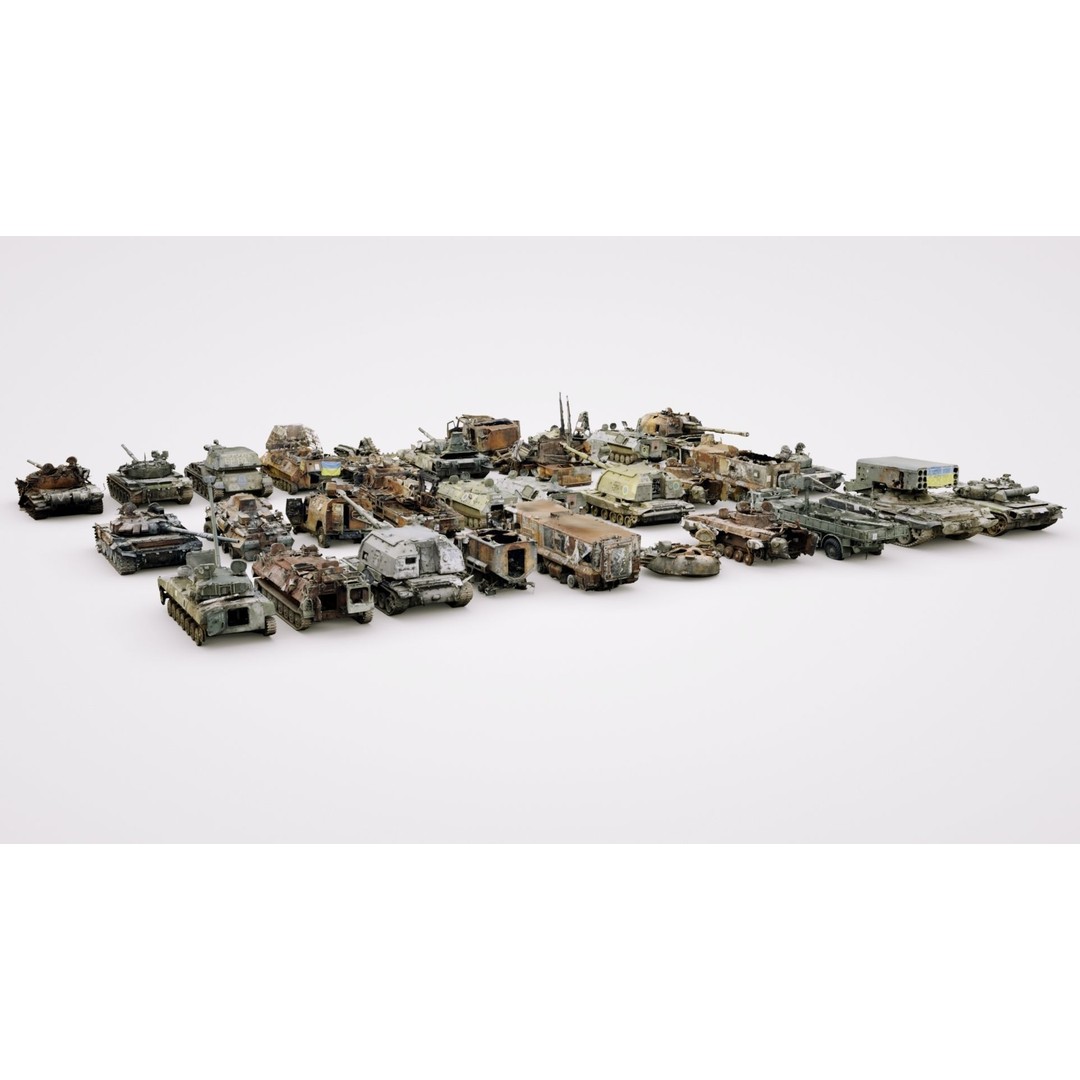 Destroyed Russian Armoured Vehicles 3D Model – Detailed Collection, PBR - View 5