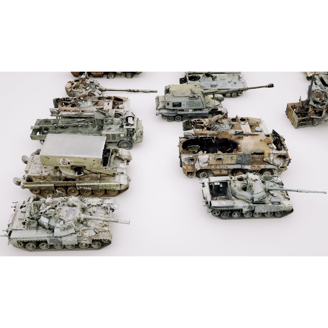 Destroyed Russian Armoured Vehicles 3D Model – Detailed Collection, PBR - View 6