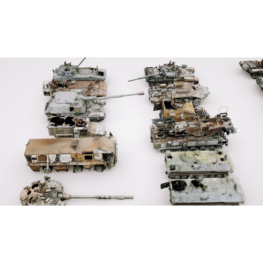 Destroyed Russian Armoured Vehicles 3D Model – Detailed Collection, PBR - View 7