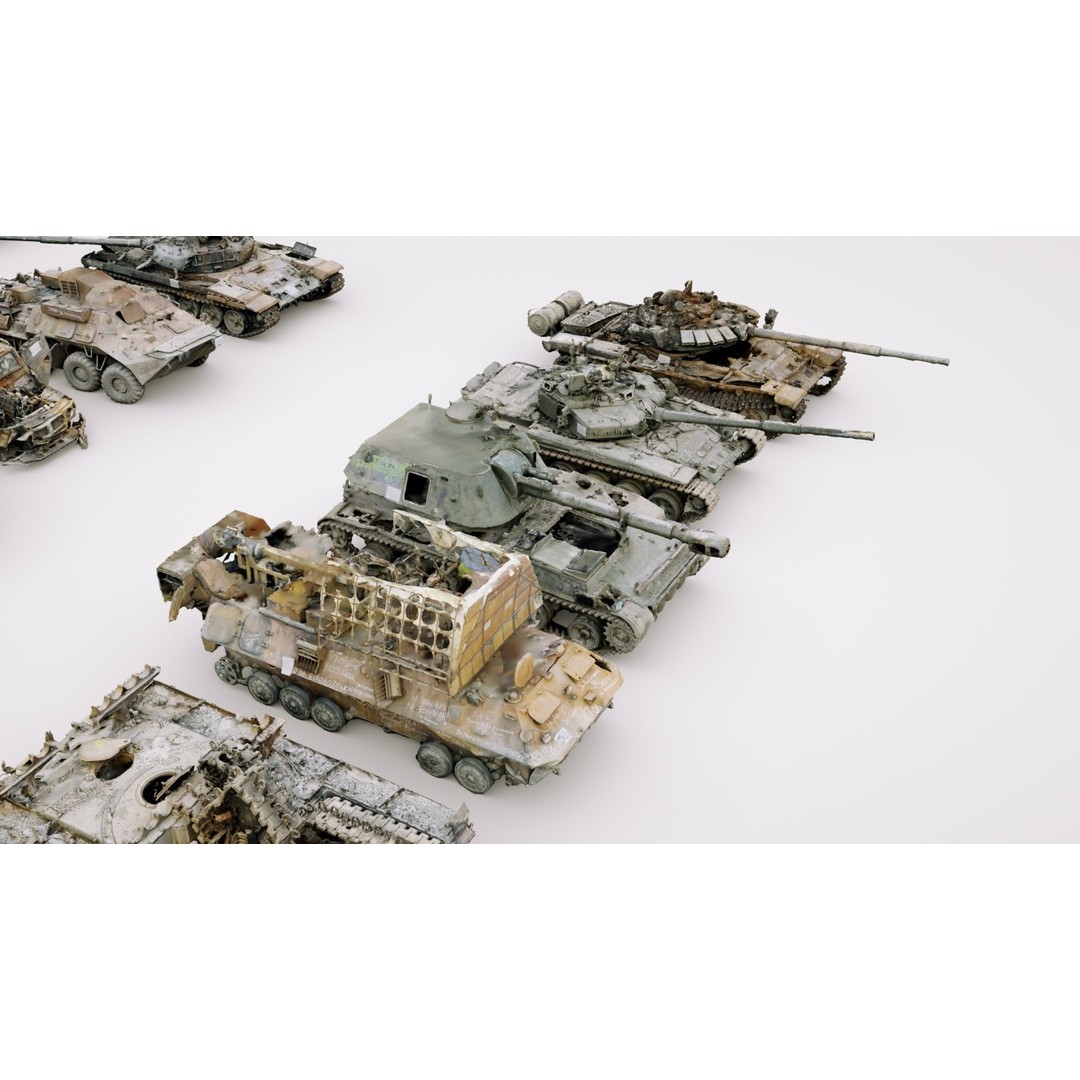 Destroyed Russian Armoured Vehicles 3D Model – Detailed Collection, PBR - View 8