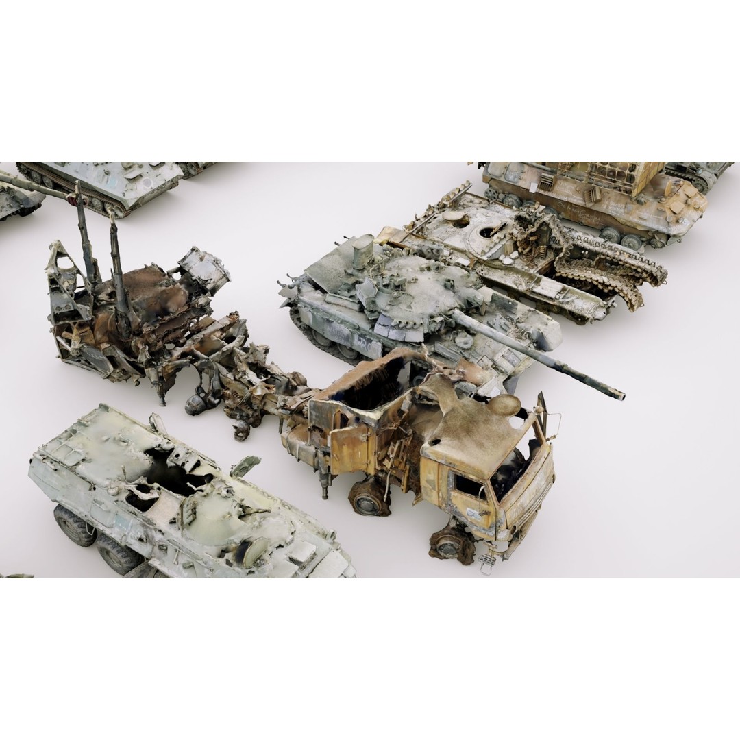 Destroyed Russian Armoured Vehicles 3D Model – Detailed Collection, PBR - View 9