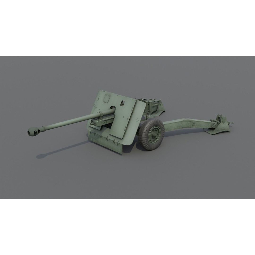 Ordnance QF 17-Pounder Anti-Tank Gun 3D Model – Low Poly PBR Game Asset, FBX
