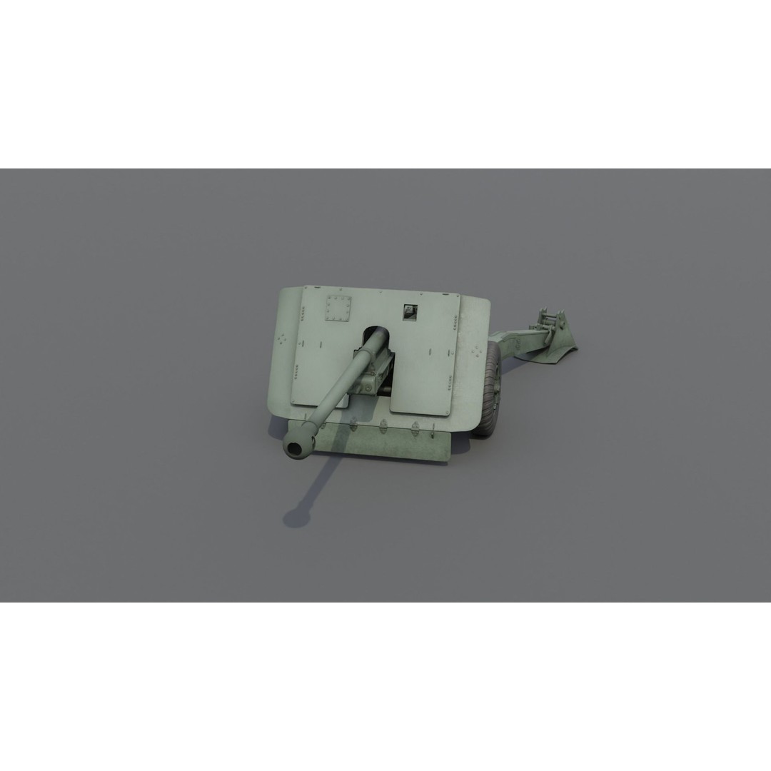 Ordnance QF 17-Pounder Anti-Tank Gun 3D Model – Low Poly PBR Game Asset, FBX - View 11