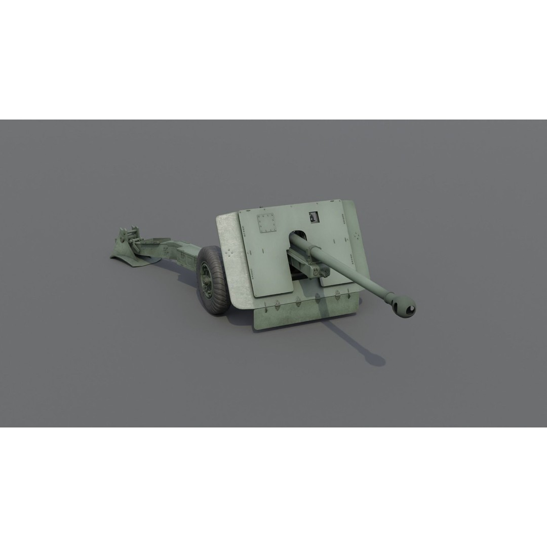 Ordnance QF 17-Pounder Anti-Tank Gun 3D Model – Low Poly PBR Game Asset, FBX - View 17