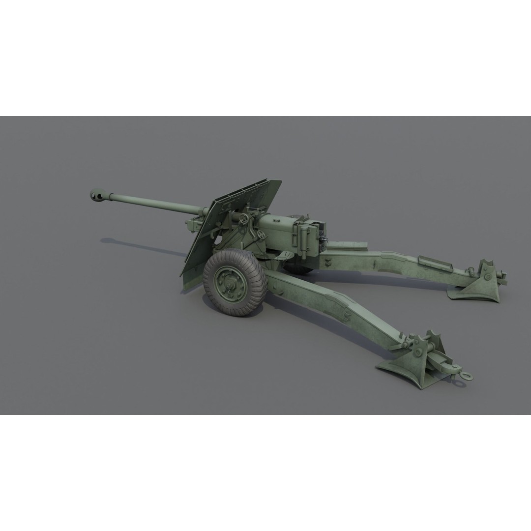 Ordnance QF 17-Pounder Anti-Tank Gun 3D Model – Low Poly PBR Game Asset, FBX - View 18
