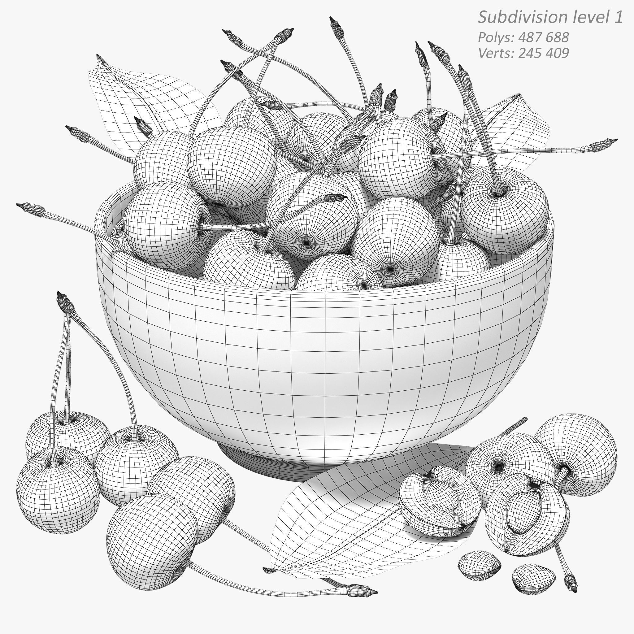 Cherries - Realistic 3D Model - View 10