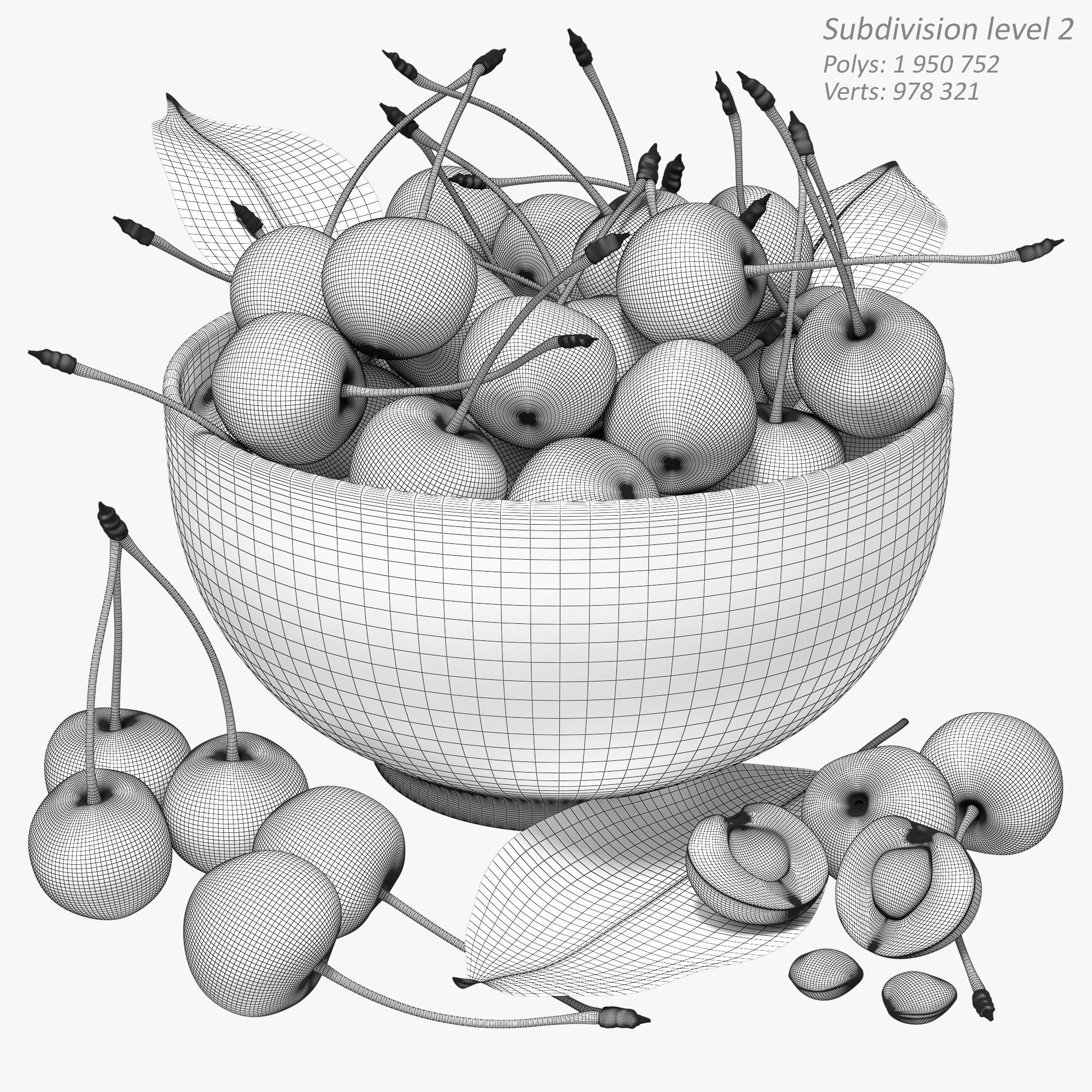 Cherries - Realistic 3D Model - View 11