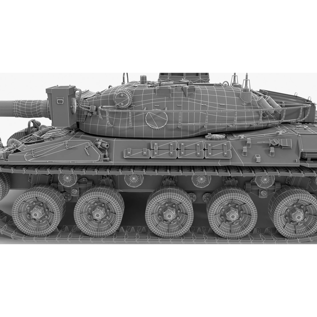 French Tank AMX-30b 3D Model – Low Poly PBR Game Asset, FBX, OBJ