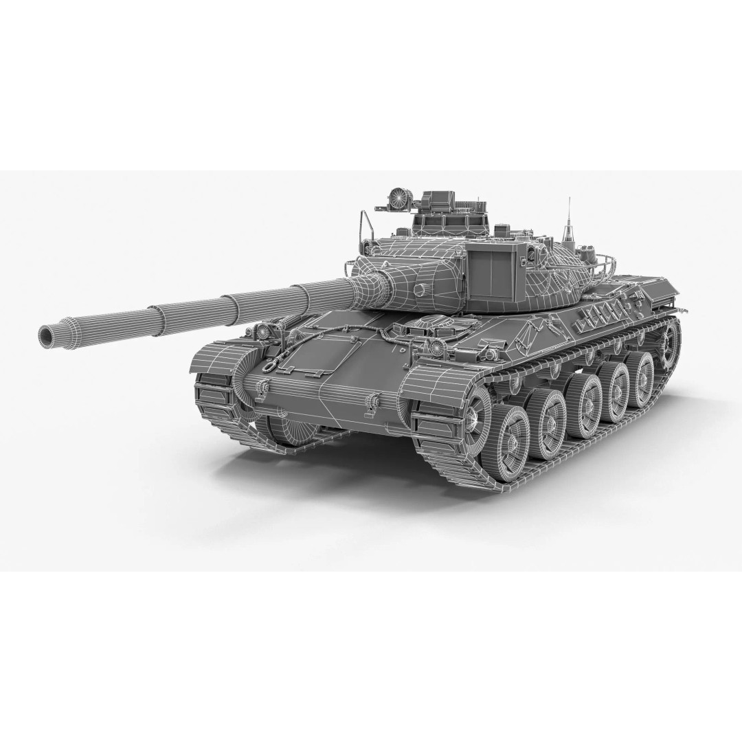 French Tank AMX-30b 3D Model – Low Poly PBR Game Asset, FBX, OBJ - View 11
