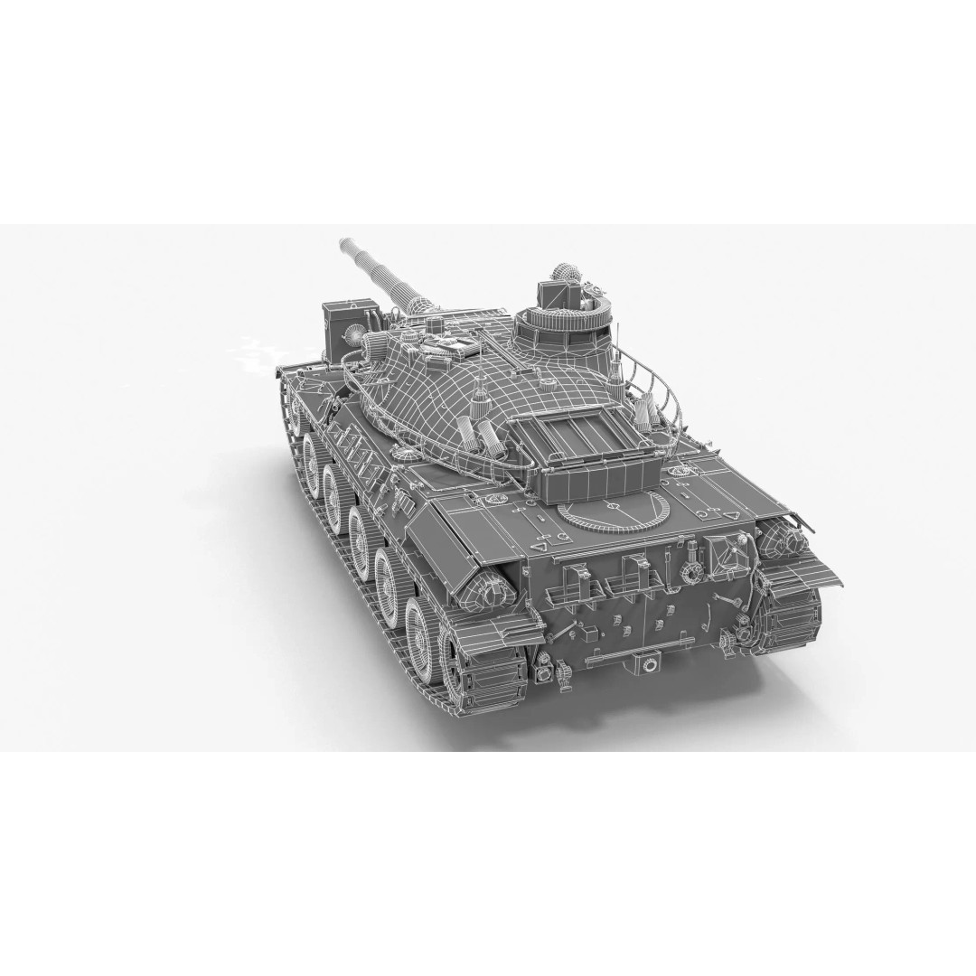 French Tank AMX-30b 3D Model – Low Poly PBR Game Asset, FBX, OBJ - View 13