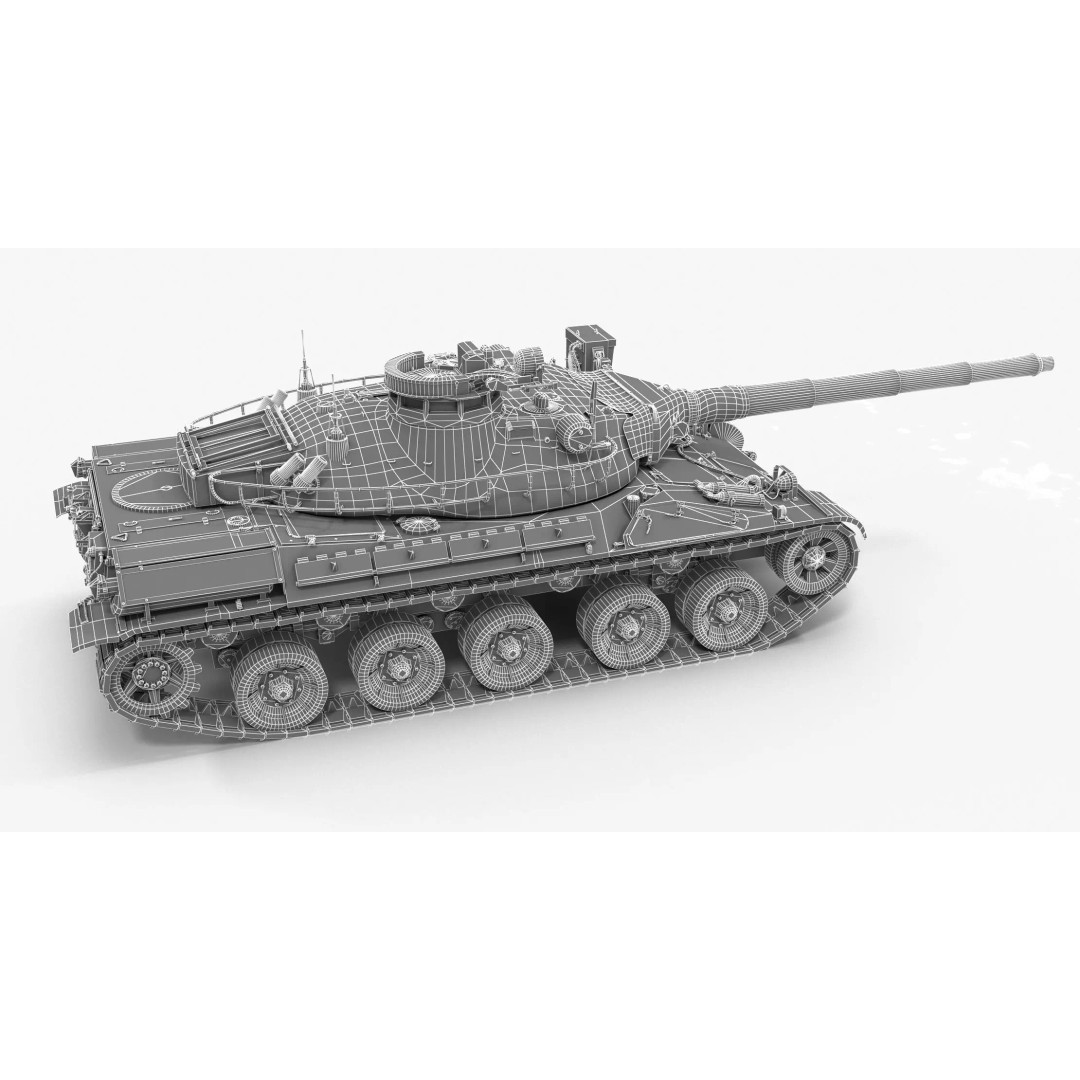 French Tank AMX-30b 3D Model – Low Poly PBR Game Asset, FBX, OBJ - View 14