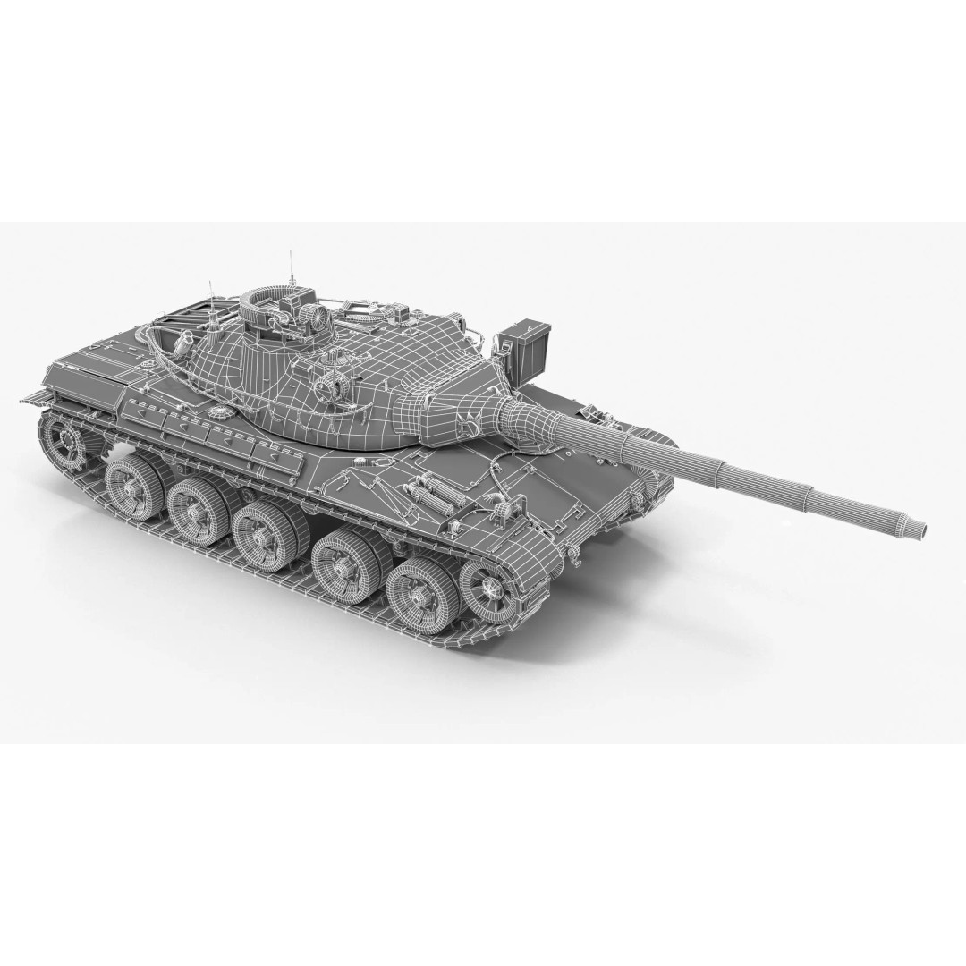 French Tank AMX-30b 3D Model – Low Poly PBR Game Asset, FBX, OBJ - View 15