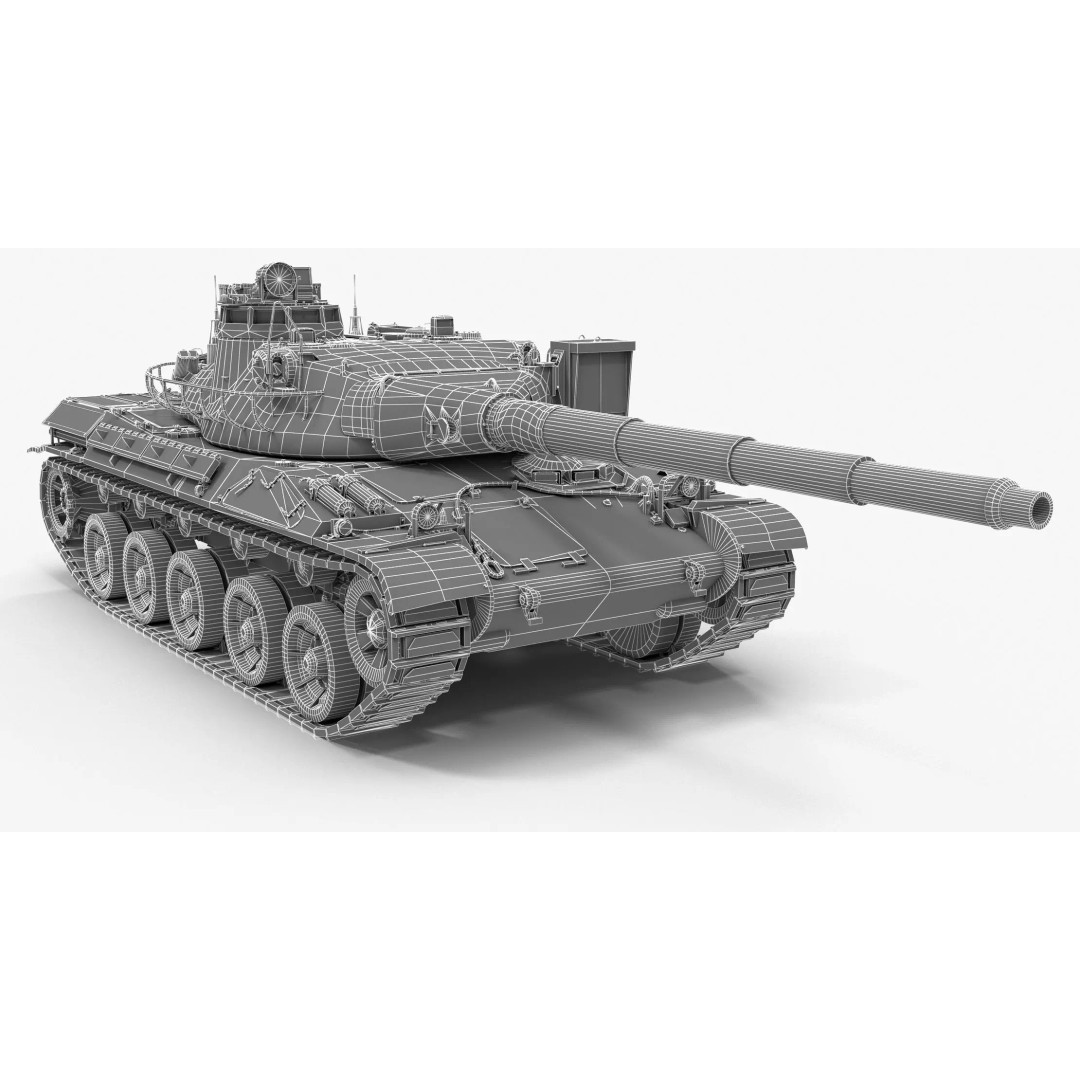 French Tank AMX-30b 3D Model – Low Poly PBR Game Asset, FBX, OBJ - View 16
