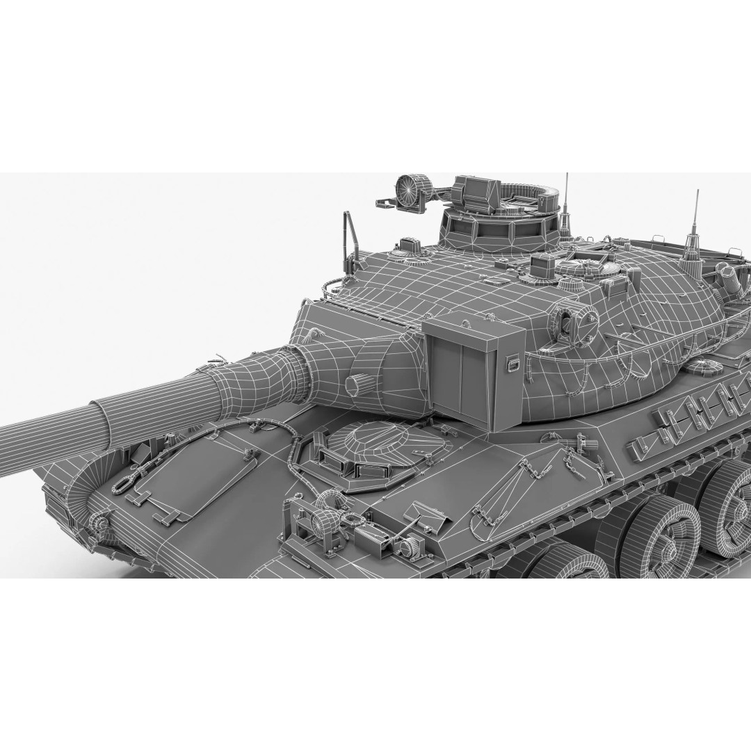 French Tank AMX-30b 3D Model – Low Poly PBR Game Asset, FBX, OBJ - View 18