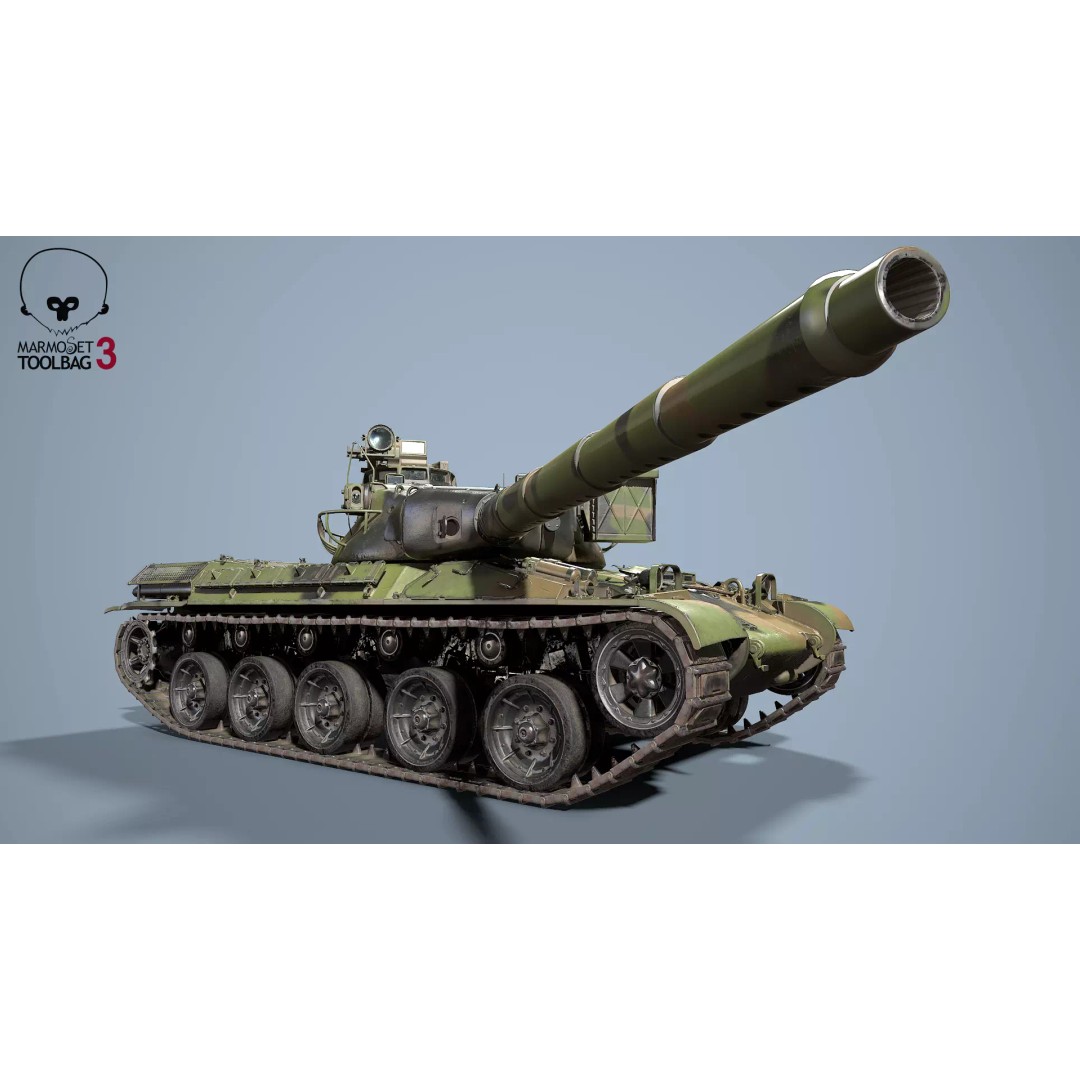 French Tank AMX-30b 3D Model – Low Poly PBR Game Asset, FBX, OBJ - View 2
