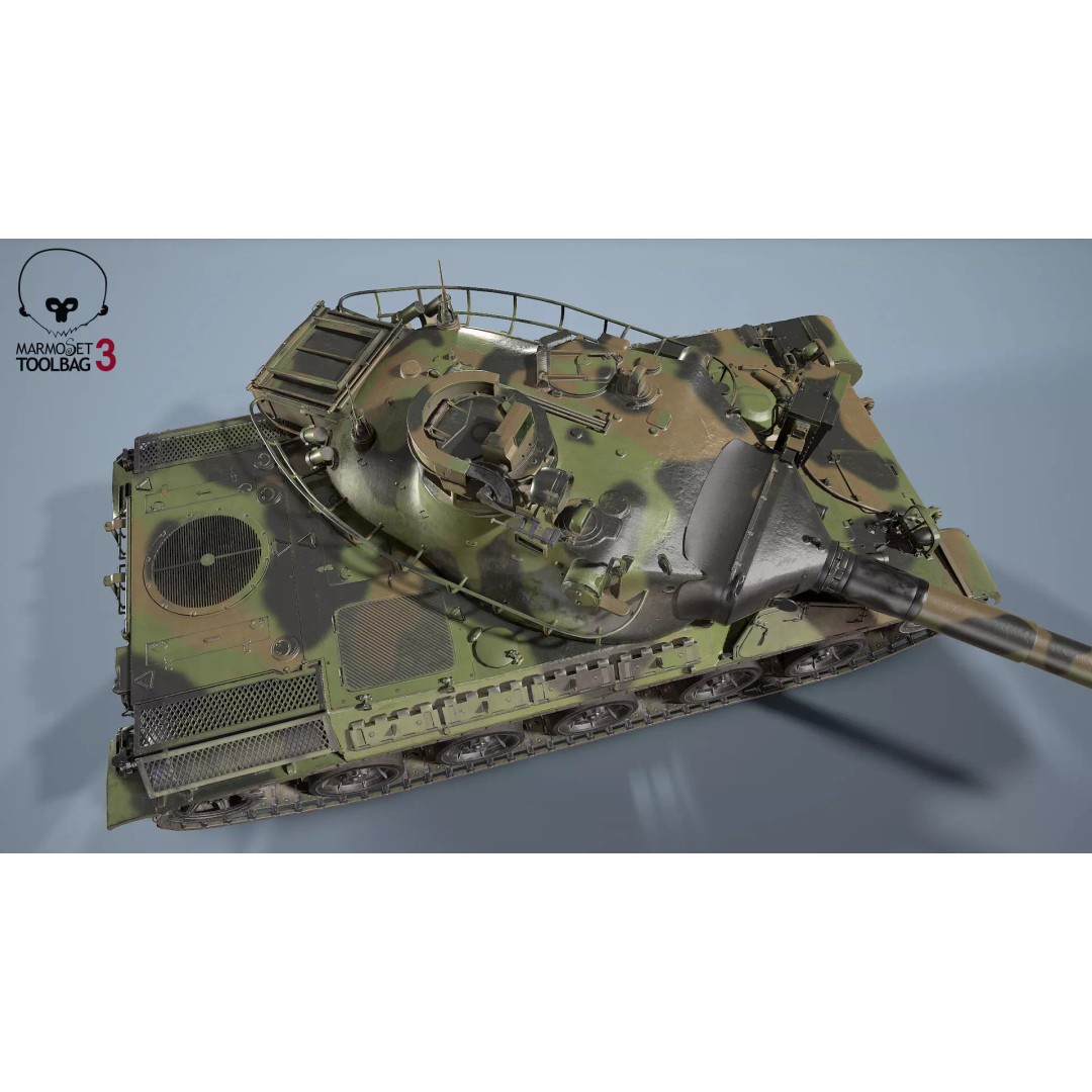 French Tank AMX-30b 3D Model – Low Poly PBR Game Asset, FBX, OBJ - View 4