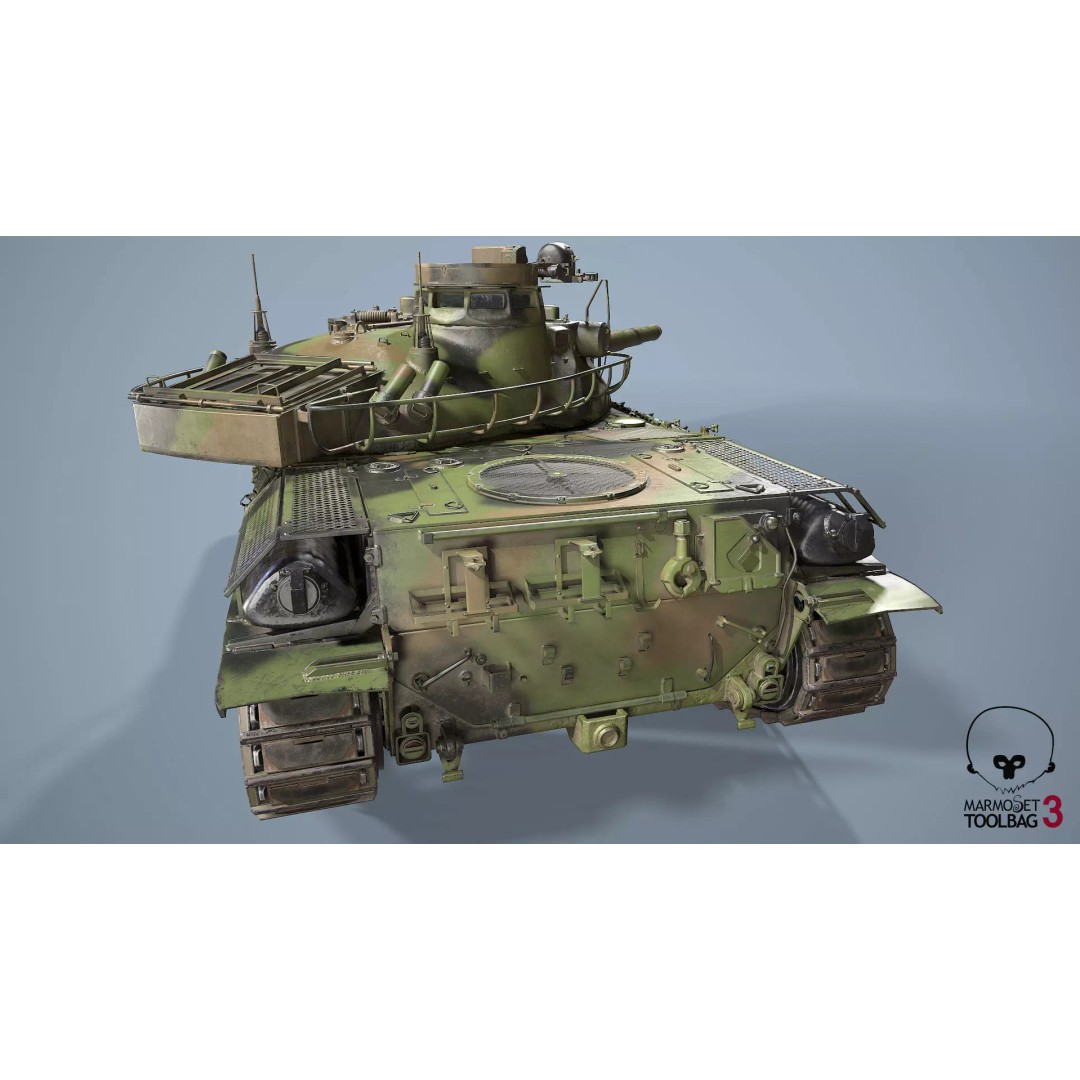 French Tank AMX-30b 3D Model – Low Poly PBR Game Asset, FBX, OBJ - View 8