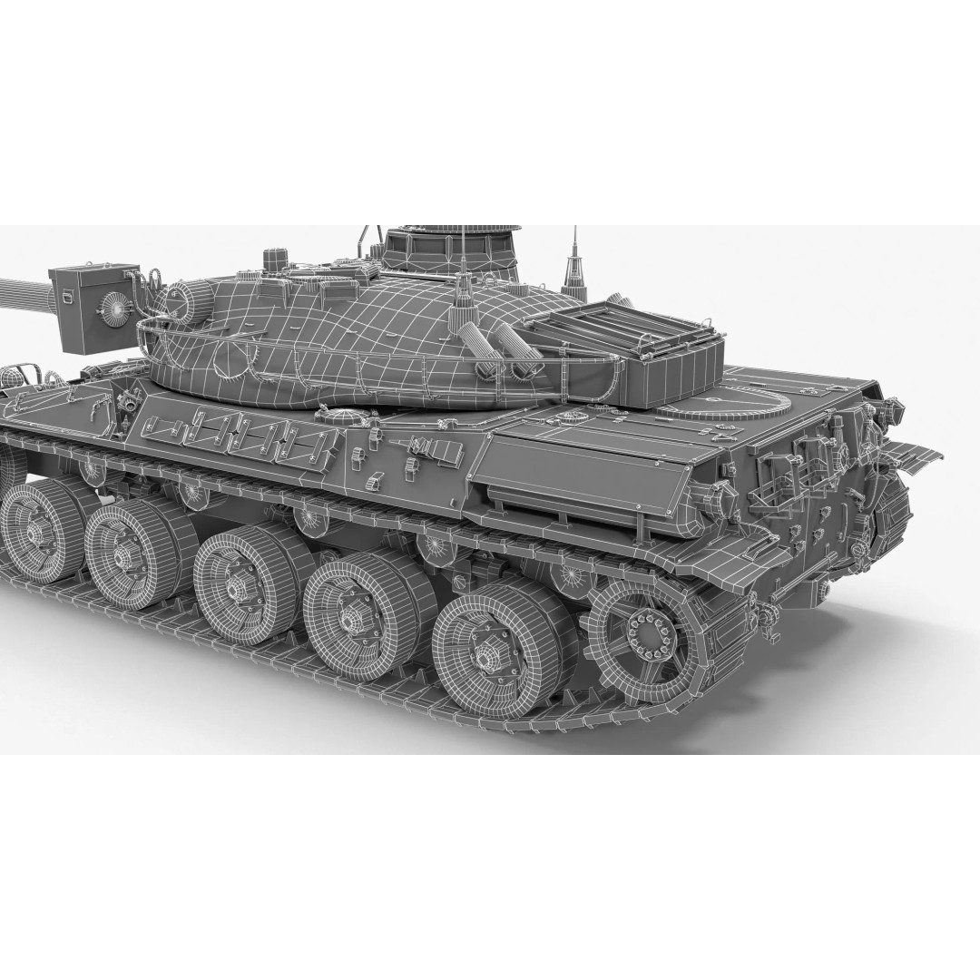 French Tank AMX-30b 3D Model – Low Poly PBR Game Asset, FBX, OBJ - View 9