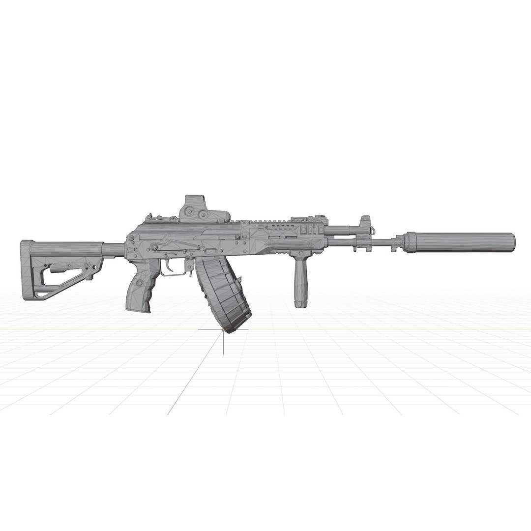 Kalashnikov AK-12 3D Model – Low Poly Game Asset with PBR Textures - View 11