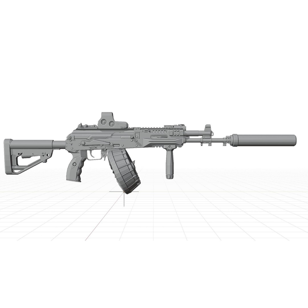 Kalashnikov AK-12 3D Model – Low Poly Game Asset with PBR Textures - View 12