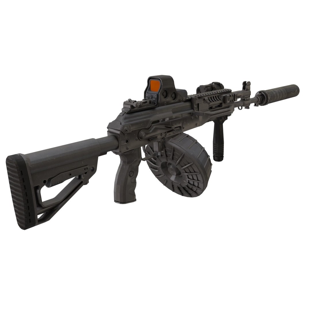 Kalashnikov AK-12 3D Model – Low Poly Game Asset with PBR Textures - View 15