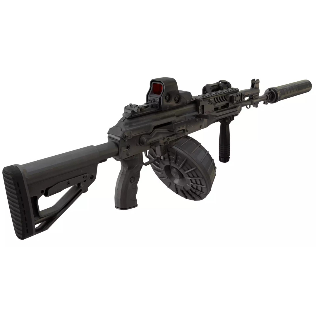 Kalashnikov AK-12 3D Model – Low Poly Game Asset with PBR Textures - View 2