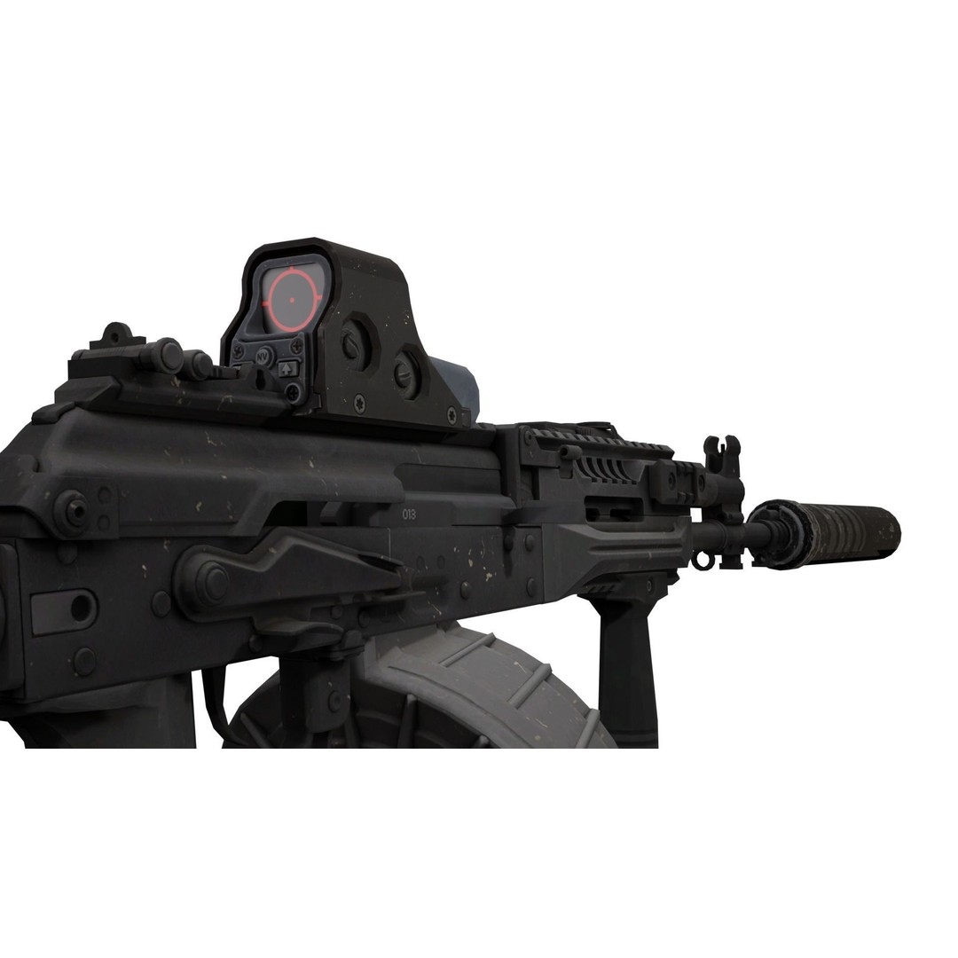 Kalashnikov AK-12 3D Model – Low Poly Game Asset with PBR Textures - View 4