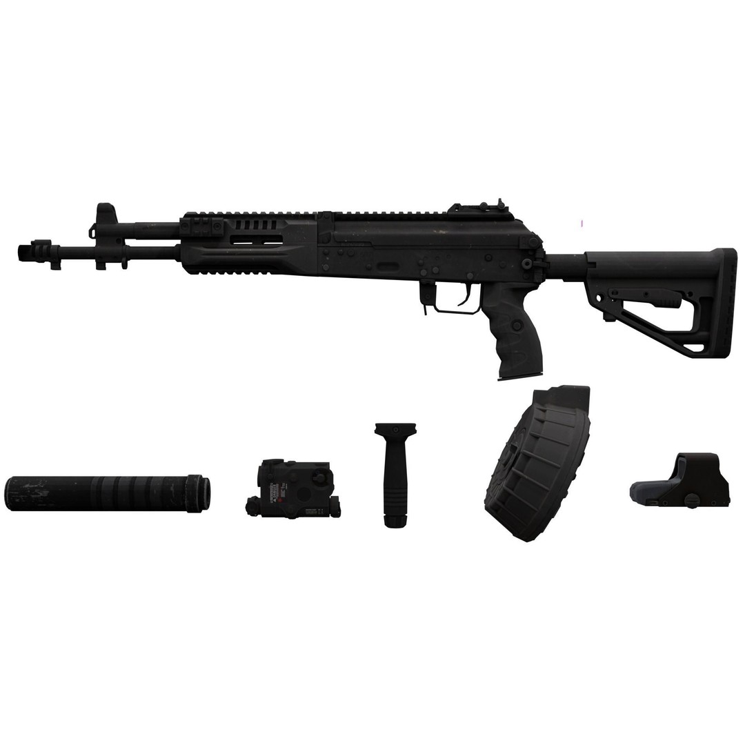 Kalashnikov AK-12 3D Model – Low Poly Game Asset with PBR Textures - View 5