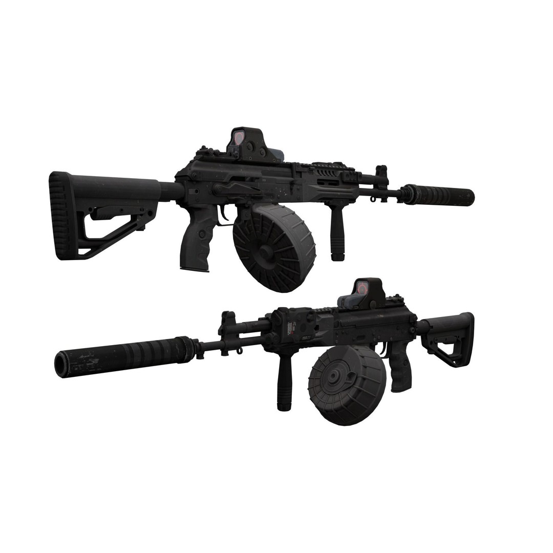 Kalashnikov AK-12 3D Model – Low Poly Game Asset with PBR Textures - View 7