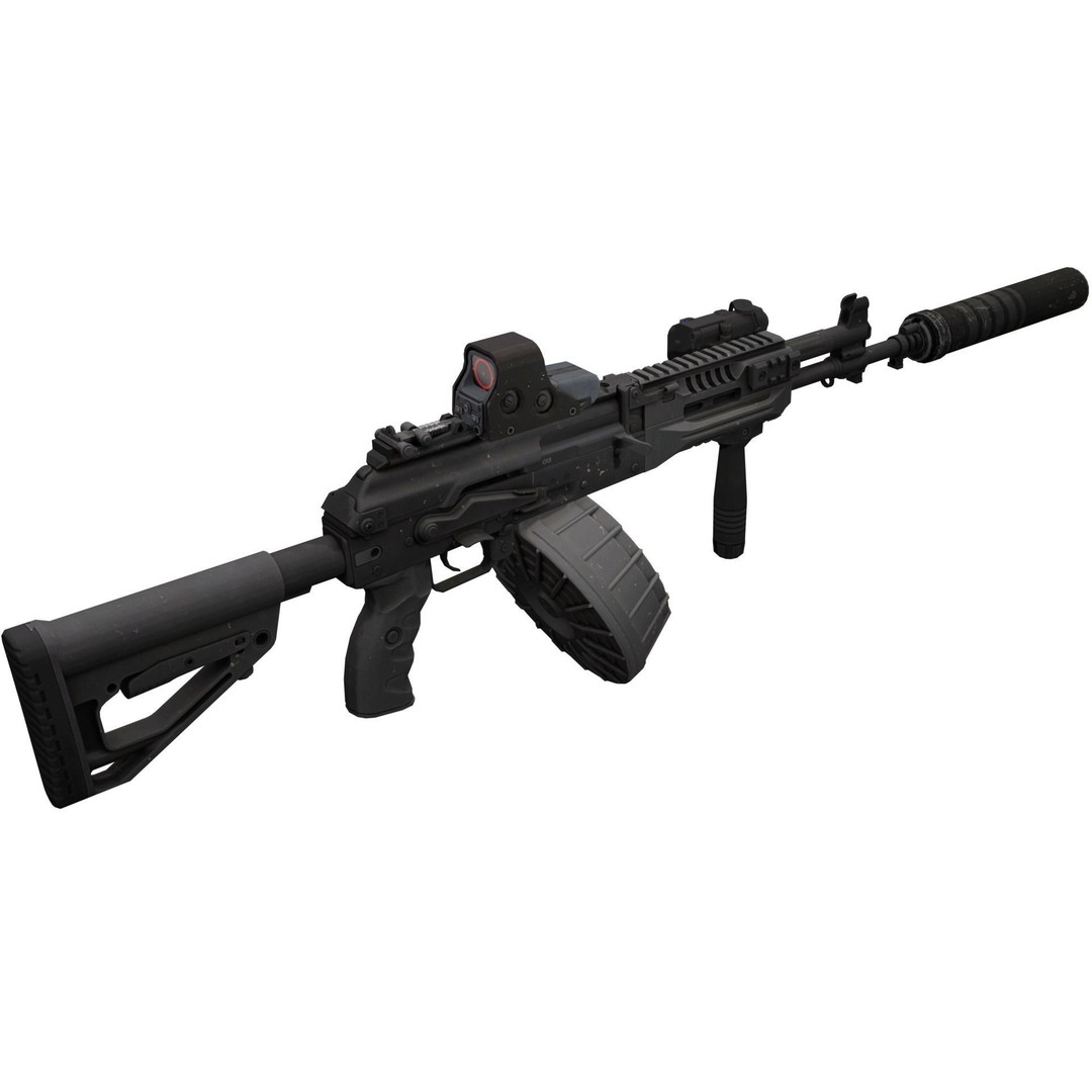 Kalashnikov AK-12 3D Model – Low Poly Game Asset with PBR Textures - View 8
