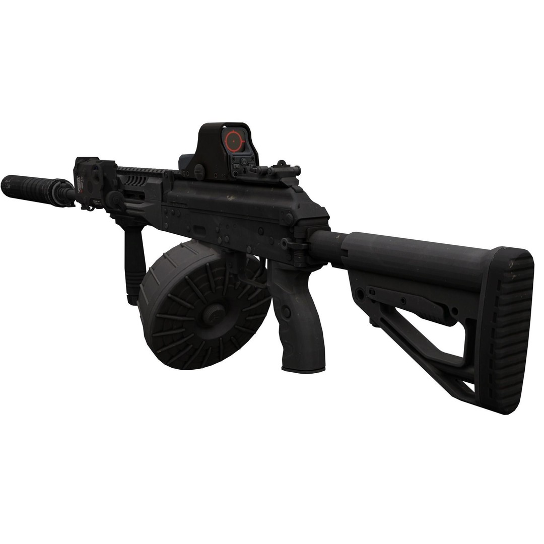 Kalashnikov AK-12 3D Model – Low Poly Game Asset with PBR Textures - View 9