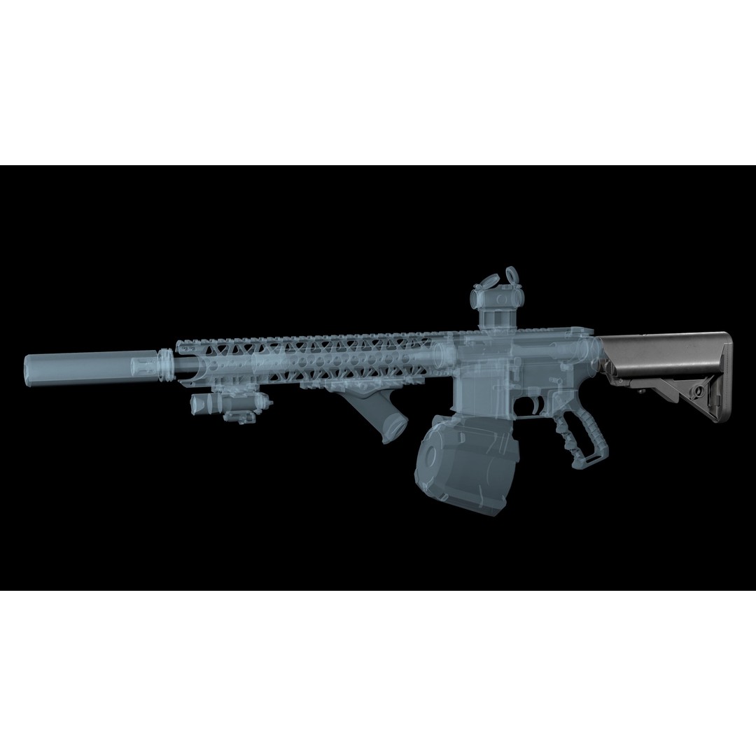 AR-15 AR-10 B5 Systems LMT Sopmod 3D Model – Low Poly Game Asset, FBX - View 4