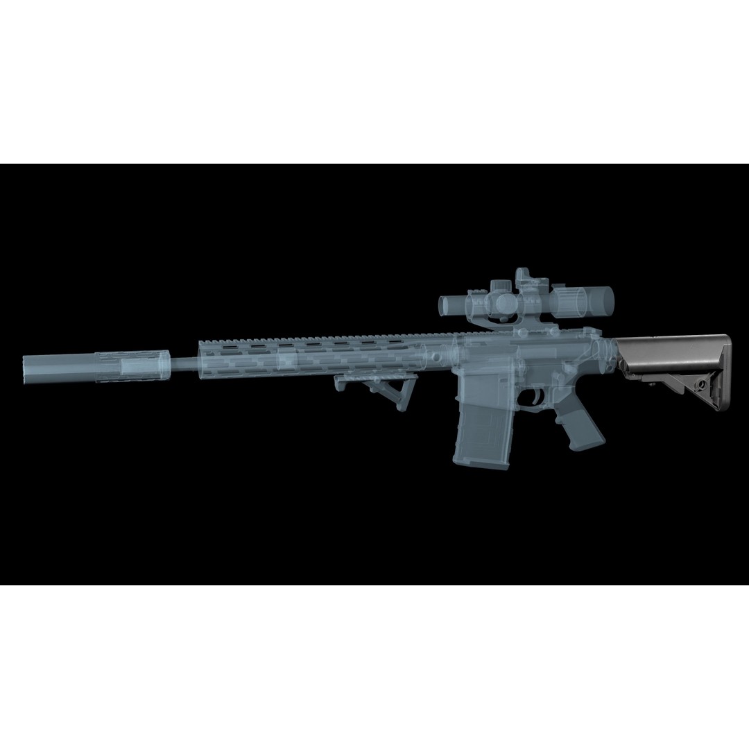 AR-15 AR-10 B5 Systems LMT Sopmod 3D Model – Low Poly Game Asset, FBX - View 6