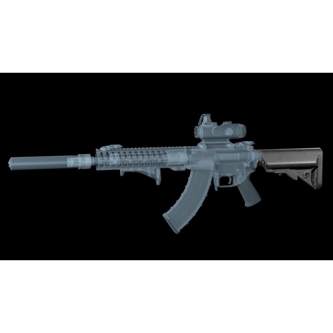 AR-15 AR-10 B5 Systems LMT Sopmod 3D Model – Low Poly Game Asset, FBX - View 8